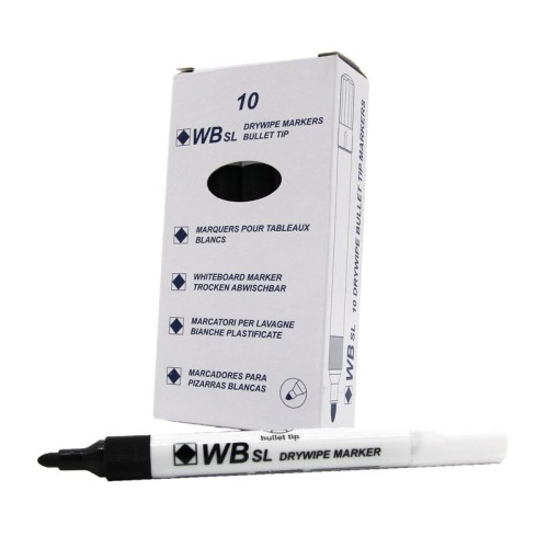 Drywipe Bullet Tip Marker Black (10) Drywipe Bullet Tip Marker Black (10)