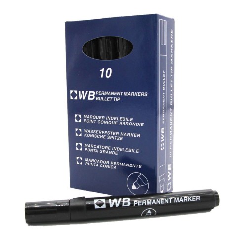 Permanent Marker Bullet Tip Black (10) Permanent Marker Bullet Tip Black (10)