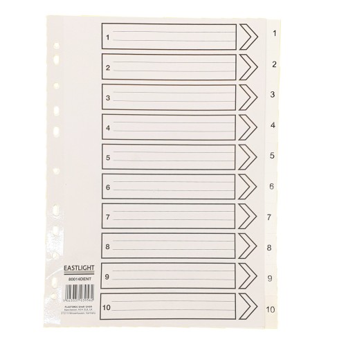 Index Polypropylene A4 1-10 White Index Polypropylene A4 1-10 White