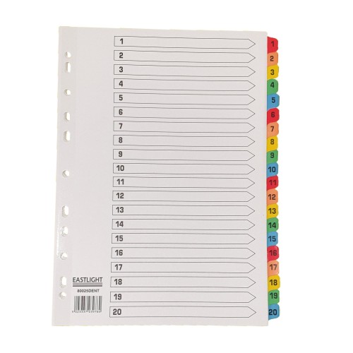 Index White Multicolour Tabs 1-20 Index White Multicolour Tabs 1-20