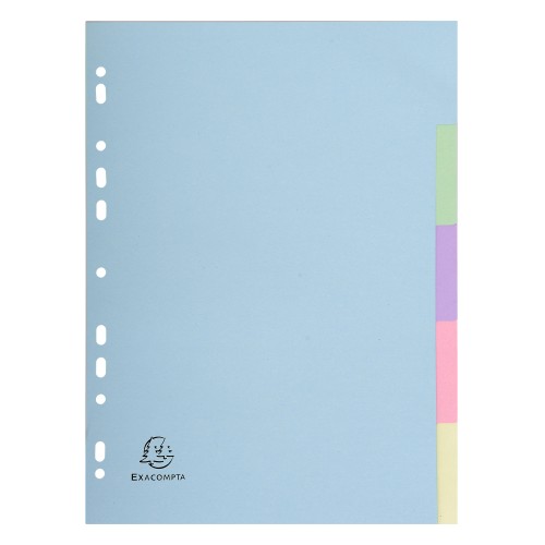 Exacompta Forever 170 GSM Recycled Pastel Dividers, A4 5 Part Exacompta Forever 170 GSM Recycled Pastel Dividers, A4 5 Part