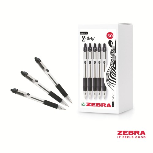 Z-Grip Retractable Ballpoint Pen Black Ink 50 Pack