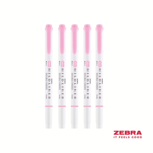 MILDLINER Double Ended Fluorescent Pink Box Highlighter 10 MILDLINER Double Ended Fluorescent Pink Box Highlighter 10