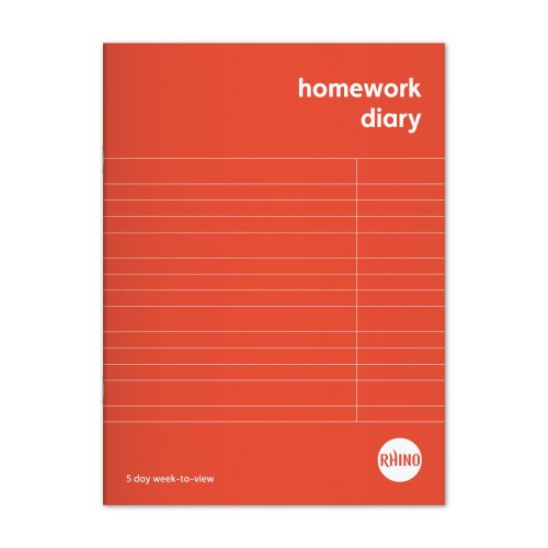 RHINO 8 x 6 Homework Diary 84 Page, 5-Day Week (Pack of 10) RHINO 8 x 6 Homework Diary 84 Page, 5-Day Week (Pack of 10)