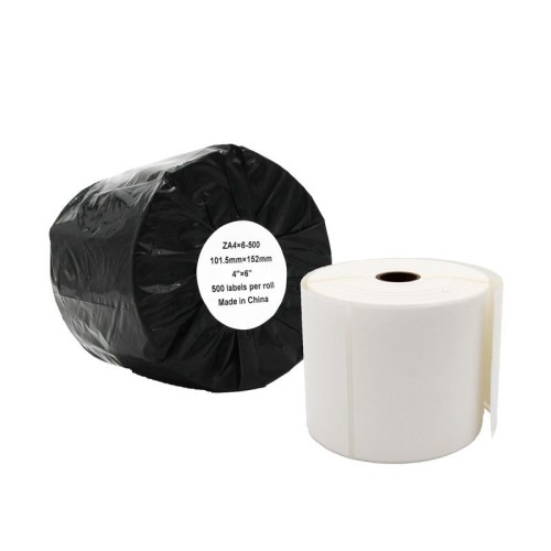 Compatible Zebra White Large Shipping Paper Labels Roll 500 pcs (ZA4X6-500) Compatible Zebra White Large Shipping Paper Labels Roll 500 pcs (ZA4X6-500)