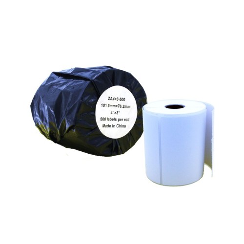 Compatible Zebra White Shipping Paper Labels Roll 500 pcs (ZA4X3-500) Compatible Zebra White Shipping Paper Labels Roll 500 pcs (ZA4X3-500)