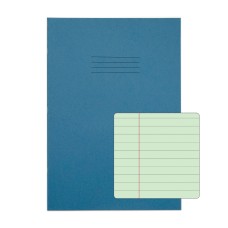 RHINO A4 Special Exercise Book 48 Page, Light Blue with Tinted Green Paper, F8M (Pack of 10)