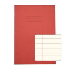 RHINO A4 Special Exercise Book 48 page, Red with Cream Tinted Paper, F8M (Pack of 10)