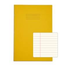 RHINO A4 Special Exercise Book 48 Page, Yellow with Tinted Cream Paper, F8M (Pack of 10)