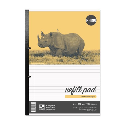 RHINO A4 Refill Pad 200 Leaf, F8M (Pack of 5)