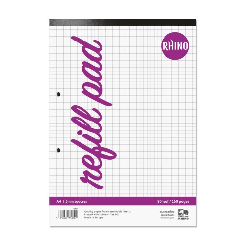 RHINO A4 Refill Pad 80 Leaf, S5 (Pack of 6) RHINO A4 Refill Pad 80 Leaf, S5 (Pack of 6)