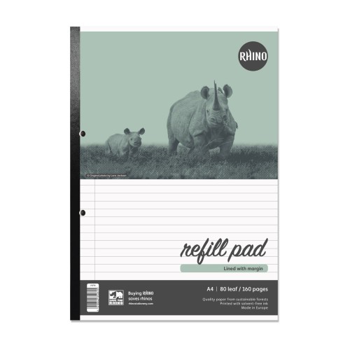 RHINO A4 Refill Pad 80 Leaf, F8M (Pack of 10) RHINO A4 Refill Pad 80 Leaf, F8M (Pack of 10)