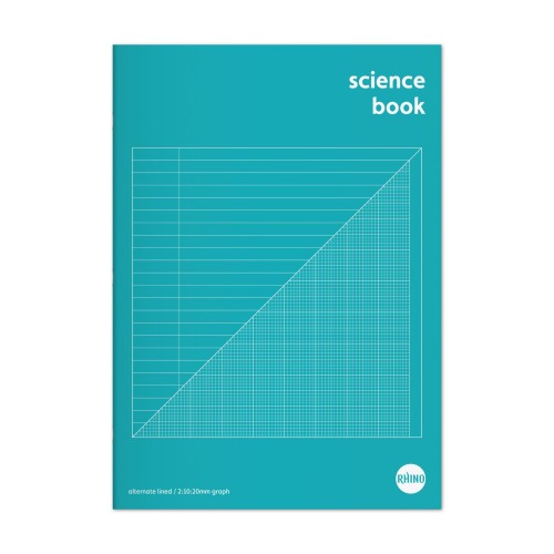 RHINO A4 Science Book 64 Page, F8M and 2:10:20 Graph Ruling (Pack of 10)