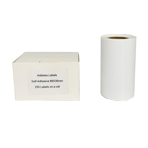 Compatible Address Label Roll Self Adhesive 89X36mm White Pk of 250 Compatible Address Label Roll Self Adhesive 89X36mm White Pk of 250