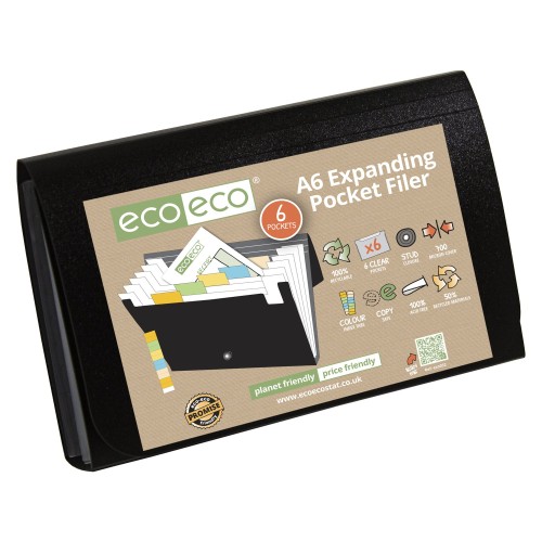 A6 50% Recycled 6 Pocket Expanding File - Single A6 50% Recycled 6 Pocket Expanding File - Single