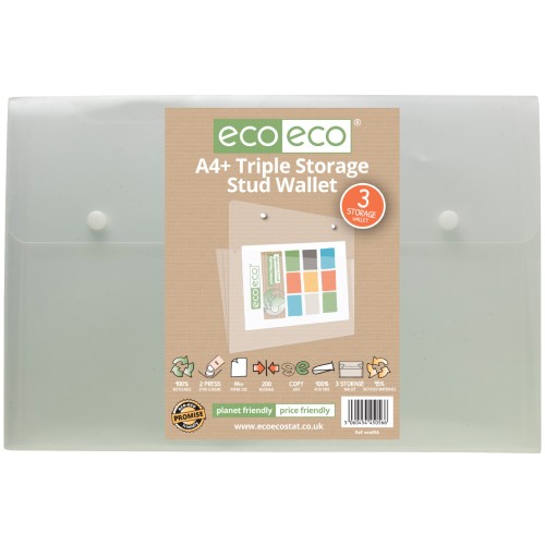 A4+ 95% Recycled Triple Storage Stud Wallet - Single A4+ 95% Recycled Triple Storage Stud Wallet - Single