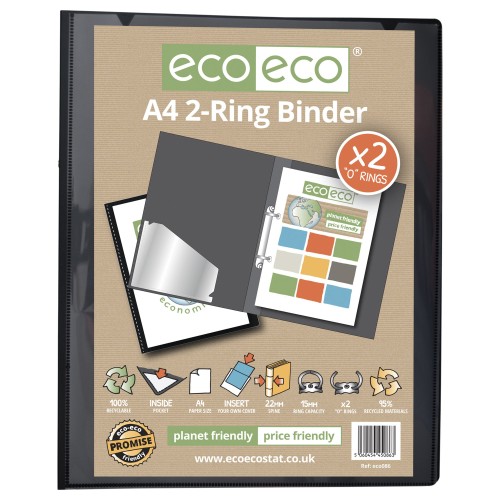 A4 95% Recycled Presentation 2 Ring Binder - Single A4 95% Recycled Presentation 2 Ring Binder - Single
