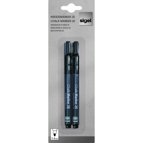 Liquid Chalk Water-Based Marker Black easy wipe 1-2mm bullet tip (2) - GL177 Liquid Chalk Water-Based Marker Black easy wipe 1-2mm bullet tip (2) - GL177