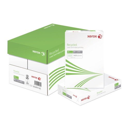 Xerox Recycled White Printer Paper A4 80GSM Pk 5 Reams of 500 003R91165 Xerox Recycled White Printer Paper A4 80GSM Pk 5 Reams of 500 003R91165