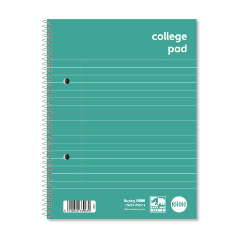 RHINO A5+ College Pad 70 Leaf, F8M (Pack of 60) RHINO A5+ College Pad 70 Leaf, F8M (Pack of 60)