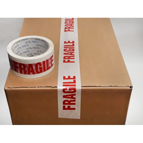 Printed FRAGILE Packaging Tape 48mm x 66m 38 micron Red/White Pack of 6 Rolls Printed FRAGILE Packaging Tape 48mm x 66m 38 micron Red/White Pack of 6 Rolls