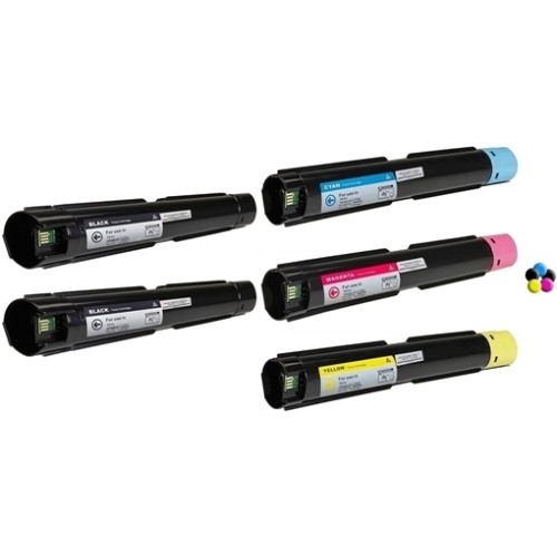 5 Pack - Compatible 106R03757/60/59/58 BCMY Toner for Xerox Printers Multipack + Extra Black for Printers