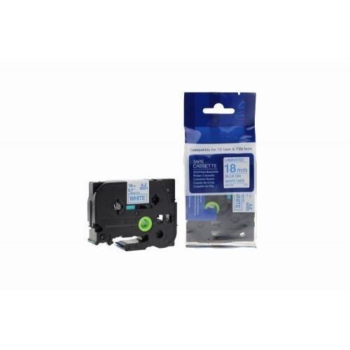 Compatible TZe-243 Blue on White Tape 18mm x 8m for Brother P-Touch Printers