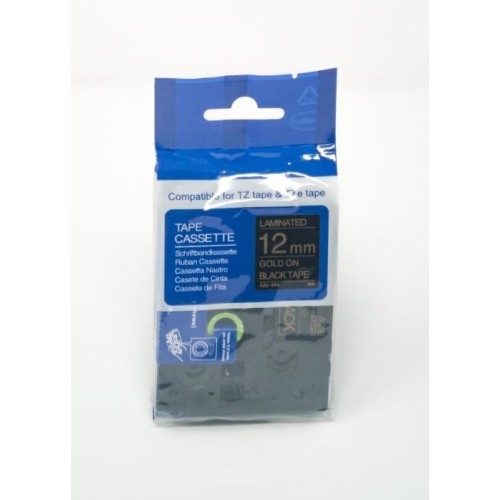 Compatible TZe-334 Gold on Black Tape 12mm x 8m for Brother P-Touch Label Printers