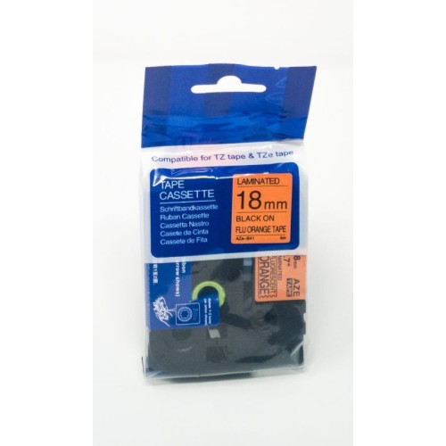 Compatible TZe-B41 Black on Fluorescent Orange Tape 18mm x 8m for Brother P-Touch Printers