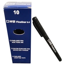 Fineliner Pen 0.4mm Black (10)