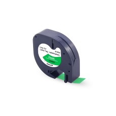 Compatible 91204 S0721640 Black on Dark Green Plastic Tape 12mm x 4m for Dymo Label Printers