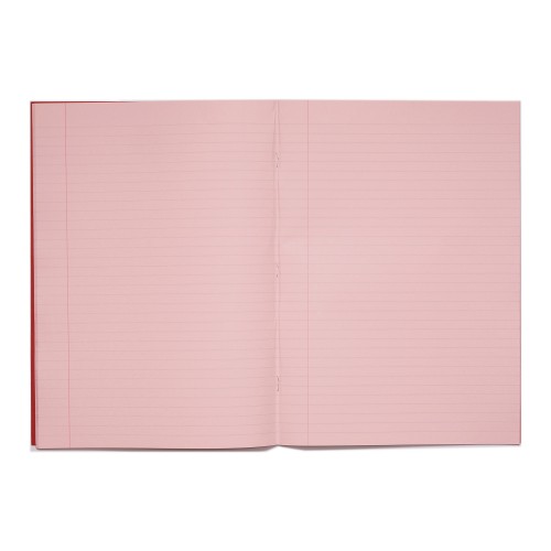 RHINO A4 Special Exercise Book 48 Page, Red with Tinted Pink Paper, F8M (Pack of 10)