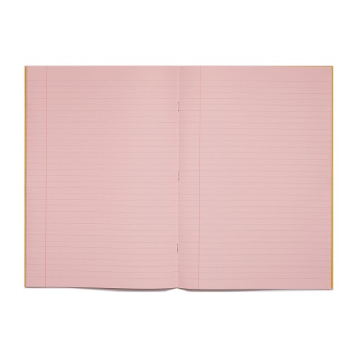 RHINO A4 Special Exercise Book 48 Page, Yellow with Tinted Pink Paper, F8M (Pack of 10)