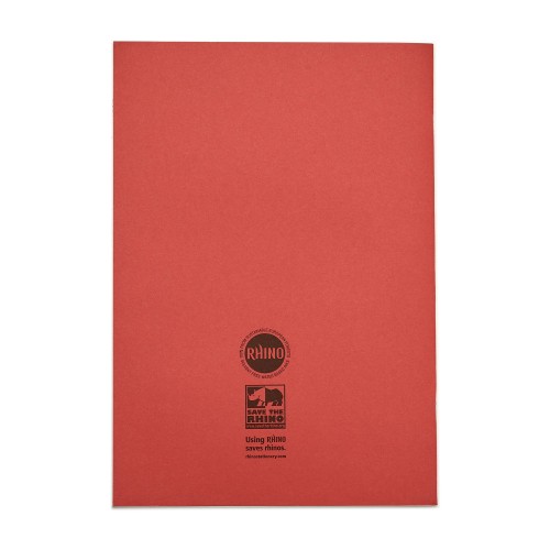 RHINO A4 Exercise Book 64 Page, Red, F8/B (Pack of 10)