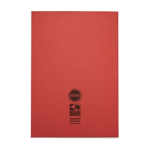 RHINO A4 Exercise Book 96 Page, Red, F8M (Pack of 10)