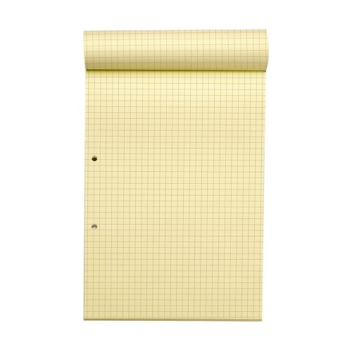 RHINO A4 Yellow Paper Refill Pad 100 Page 7mm Squared (Pack of 36)
