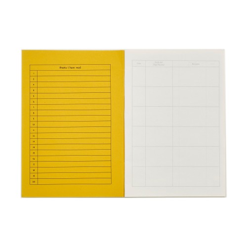 RHINO A5 Reading Record Book 40 Page, Yellow, Reading Record Template (Pack of 100)
