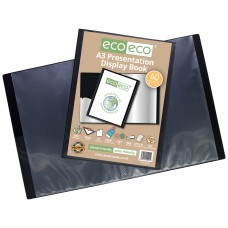 A3 50% Recycled 60 Pocket Presentation Display Book - Single
