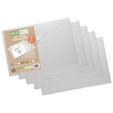 A4+ 95% Recycled Press Stud Wallets - Pack of 5