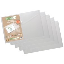A3 95% Recycled Press Stud Wallets - Pack of 5