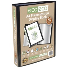 A4 50% Recycled 80 Pocket Presentation Display Book - Single