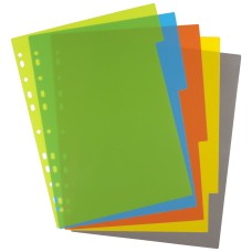 A4 50% Recycled Index File Dividers - 1 Set of 5