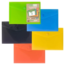 A6 50% Recycled Colour Press Stud Wallets - Pack of 5