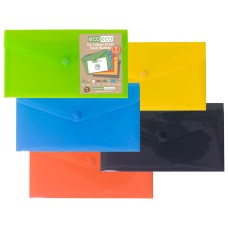 DL 50% Recycled Colour Press Stud Wallets - Pack of 5