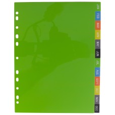 A4 50% Recycled January - December Wide Index File Dividers - 1 Set