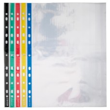 A4 100% Recycled Bag Colour Spine Multi Punched Pockets - Pack of 100