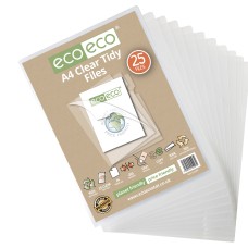 A4 50% Recycled Bag Clear Tidy Files - Pack of 25