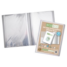 A4 50% Recycled Clear 40 Pocket Presentation Display Book - Single