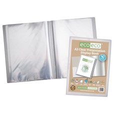 A3 50% Recycled Clear 40 Pocket Presentation Display Book - Single