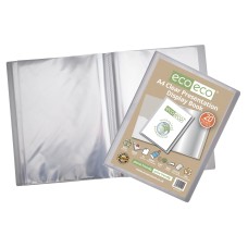 A4 50% Recycled Clear 20 Pocket Presentation Display Book - Single